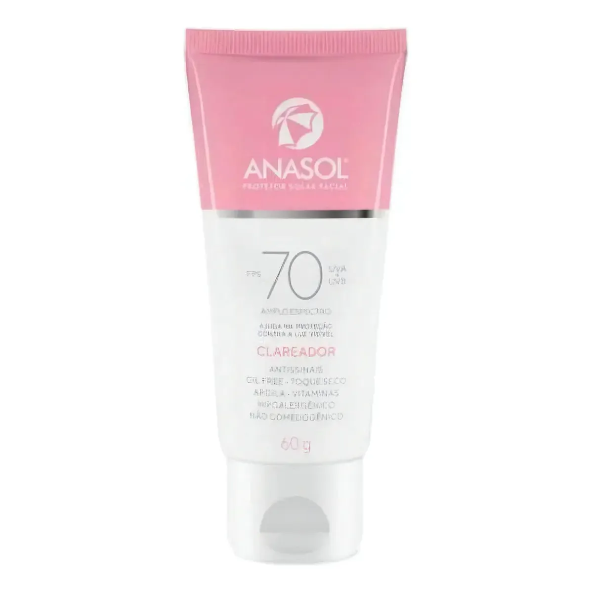 Protetor Solar Facial Fps 70 Clareador Anasol - 60g