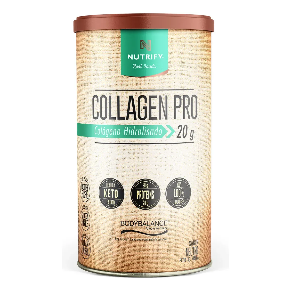 Collagen Pro Body Balance Neutro Nutrify 450g – Colágeno com Proteína