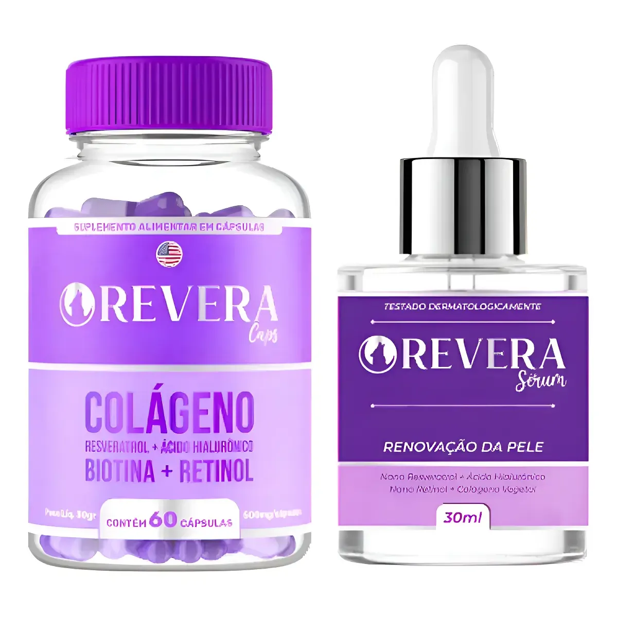 Revera Caps 1 Pote 60 Cáps Original Rejuvenescedor+1 Serum!