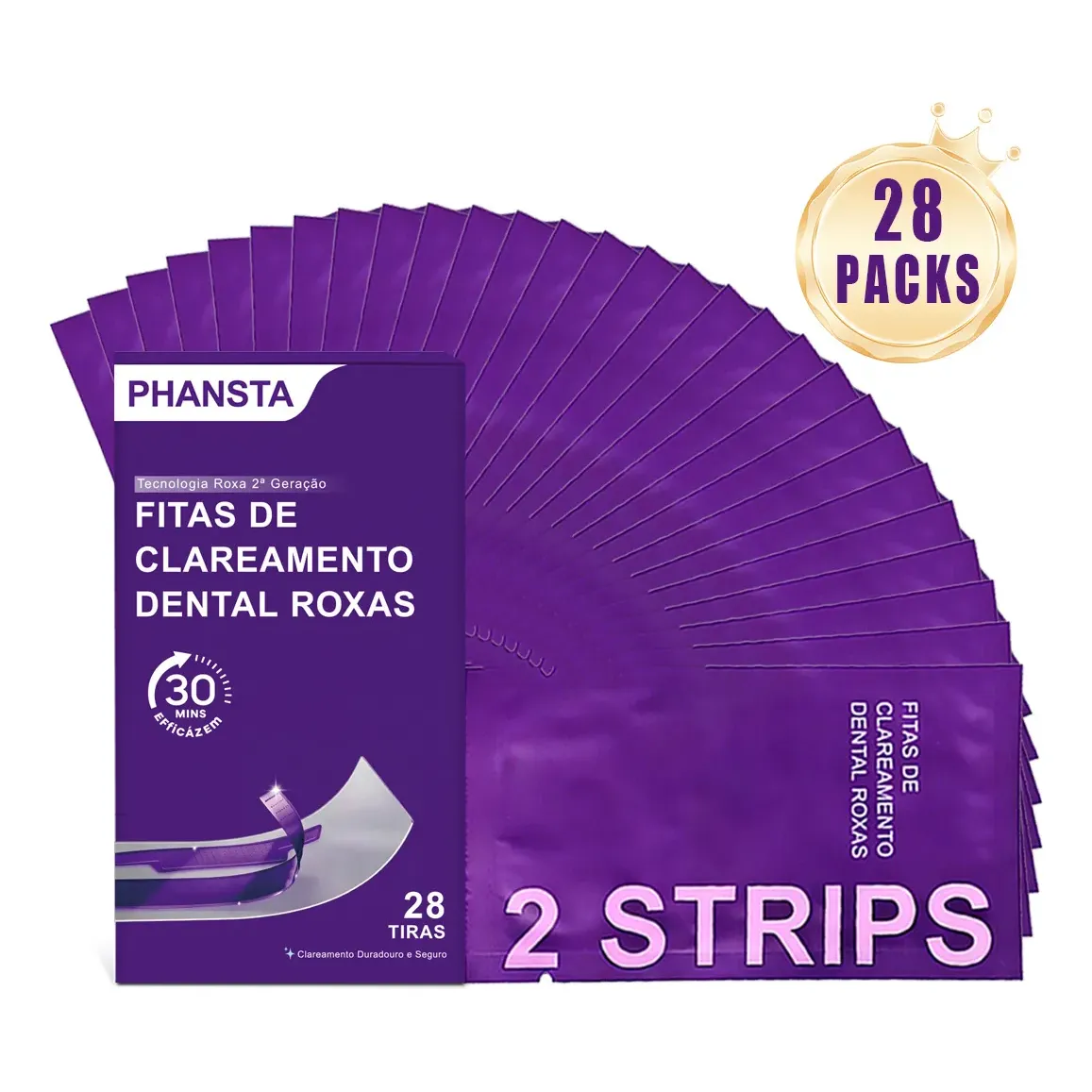 28x Fitas Roxas Clareadoras Para Clareamento Dental Top