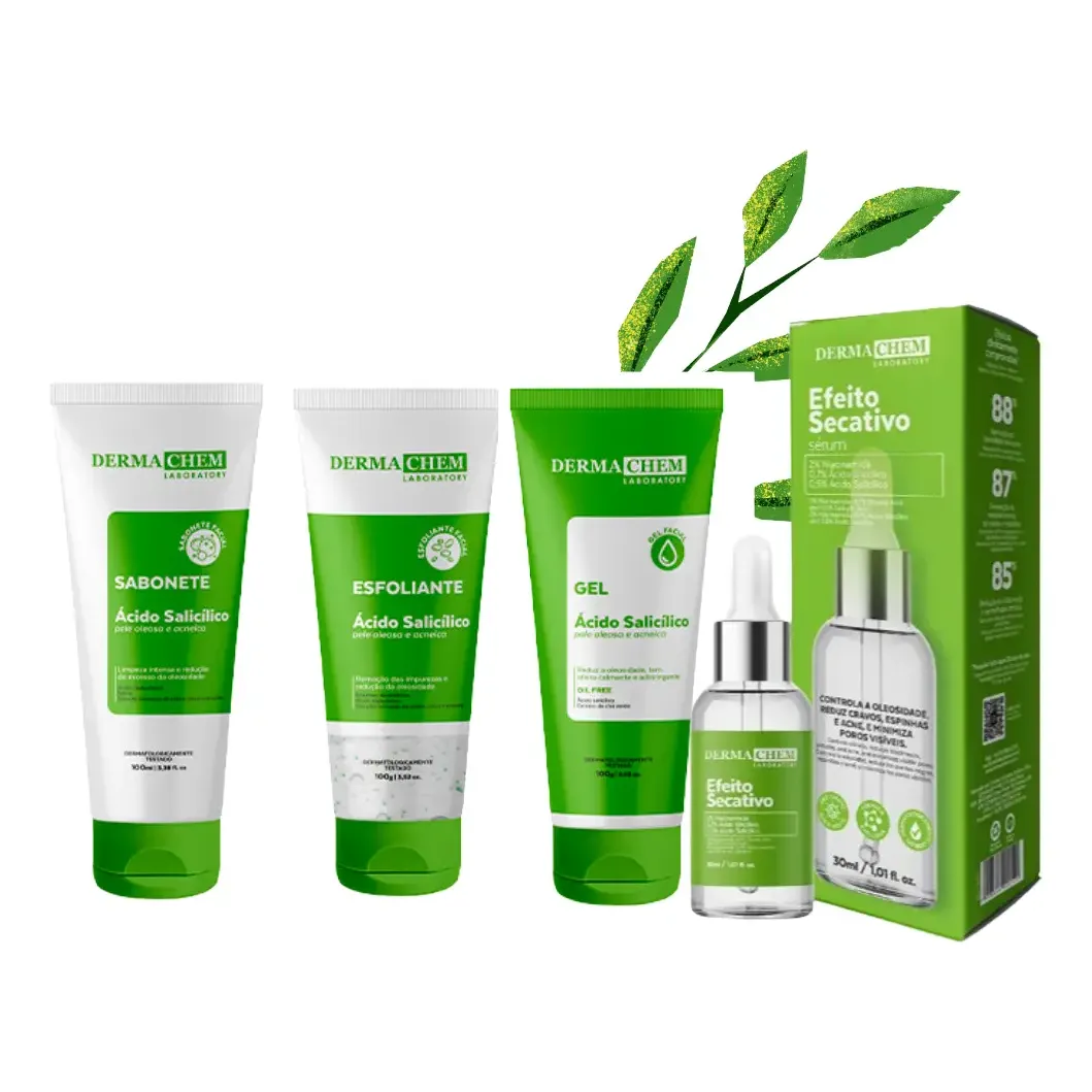 Kit Skincare Acido Salicilico Anti Acne Oleosidade Dermachem