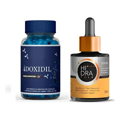 Doxidil Fim Da Calvice 60caps + Hidra Pele Serum Envio Full