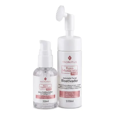 Kit Rosa Mosqueta Pro Sérum Colágeno Sabonete Facial Complet