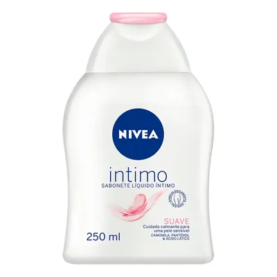 NIVEA Sabonete Líquido Íntimo Suave 250ml, Limpeza Delicada, Mantém pH Natural, Extrato de Camomila, Cuidado Calmante, Uso Diário