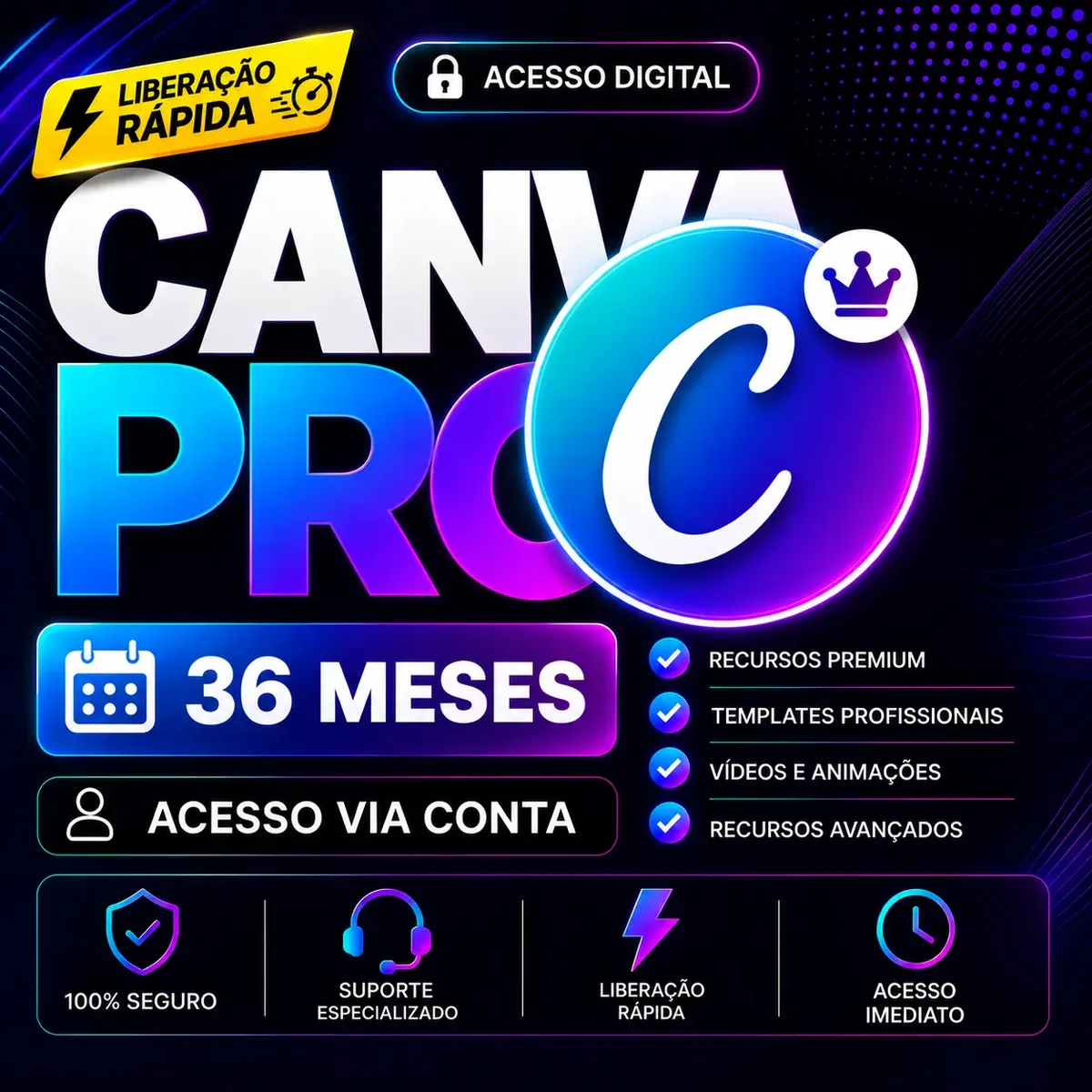 Canva Pro - Acesso Imediato No Seu Email