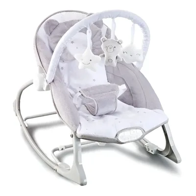 Cadeira de Descanso Musical Urso Polar Até 18kgs cor cinza e branco Maxi Baby