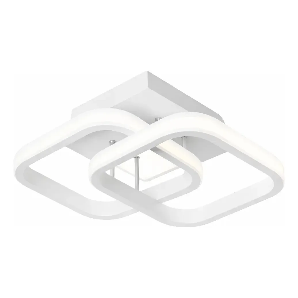 Plafon Luminária Led Moderno Duplo Quadrado De Embutir