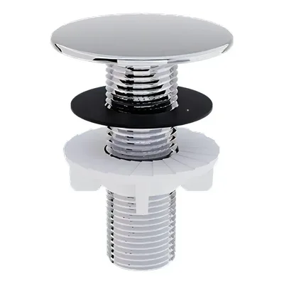 Plug Tapa Furo De Torneira Blukit 50mm P/ Pias Cubas 091502 Acabamento Cromado Cor Prateado