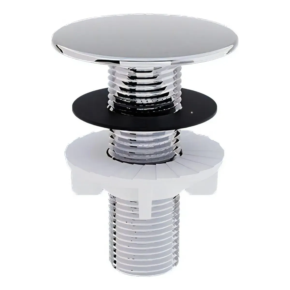 Plug Tapa Furo De Torneira Blukit 50mm P/ Pias Cubas 091502 Acabamento Cromado Cor Prateado
