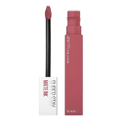 Batom Líquido Matte Longa Duração 16H Não Transfere Cor Intensa Acabamento Matte Confortável Aplicador Preciso Cor 155 Ring Leader Rosa Queimado SuperStay Matte Ink Maybelline NY 5ml
