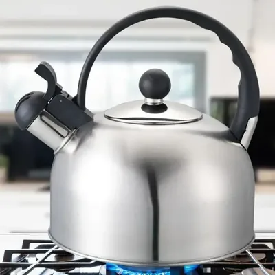 Chaleira Inox 2L Com Apito Aço Inoxidável Cabo Nylon Indução
