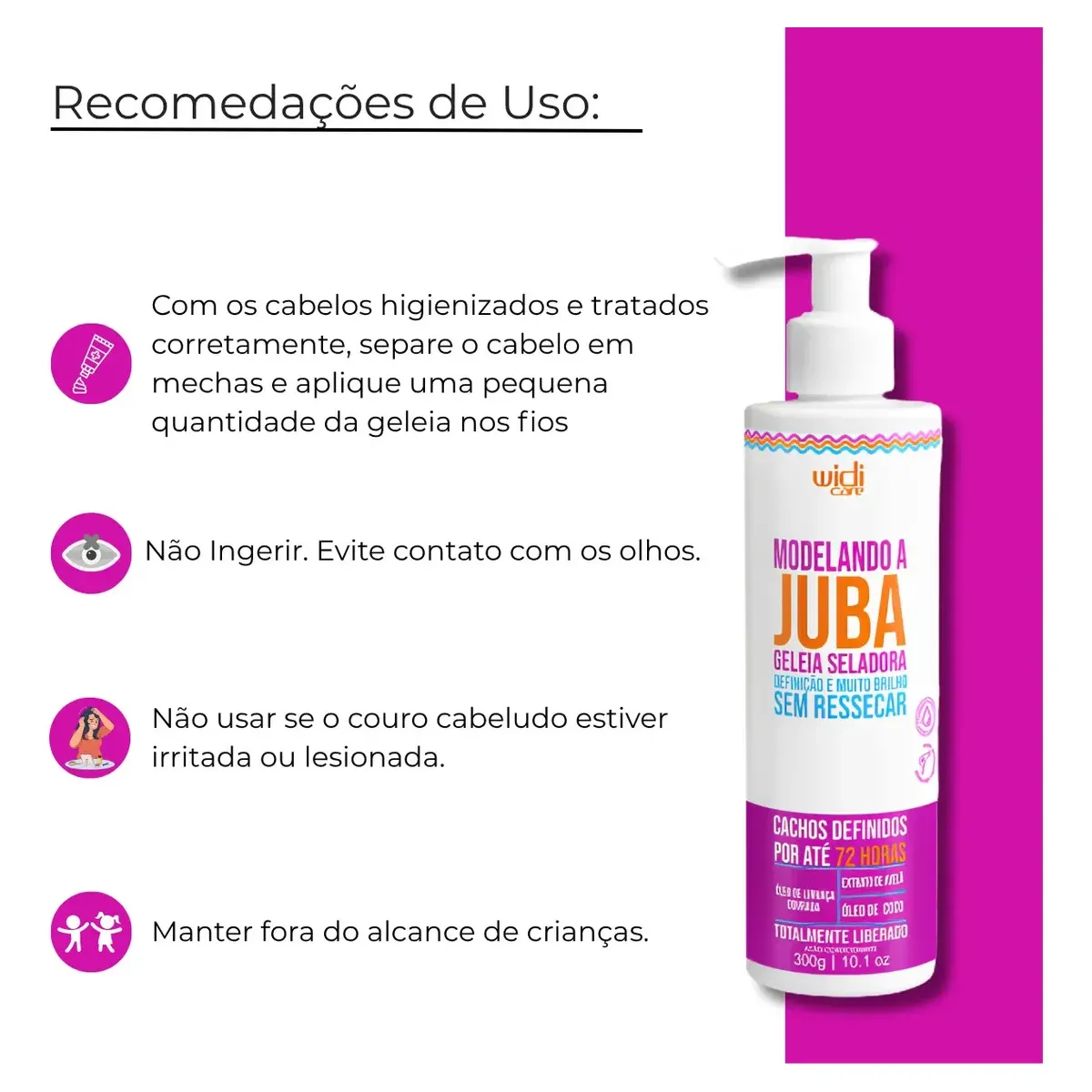 Juba Geleia Seladora Cachos Definidos 300g Widi Care Modelando A Juba