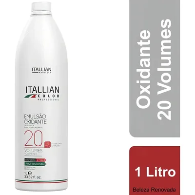 Agua Oxigenada Itallian Color 20 Volumes 1L Creme Profissional