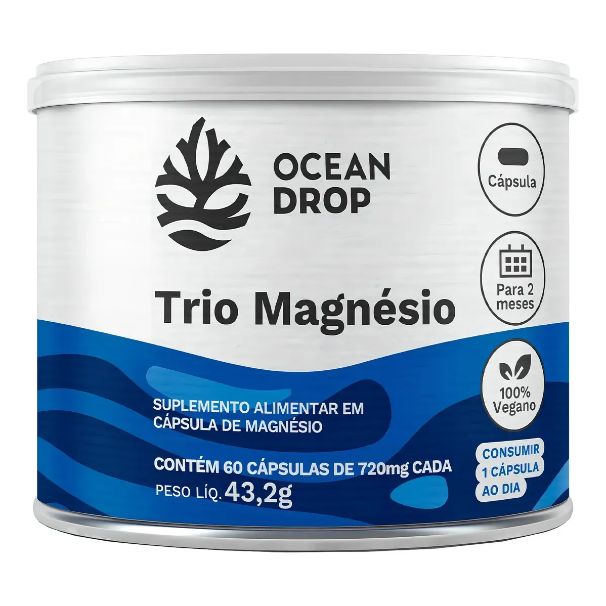 Trio Magnésio - Ocean Drop - 60 cáps.