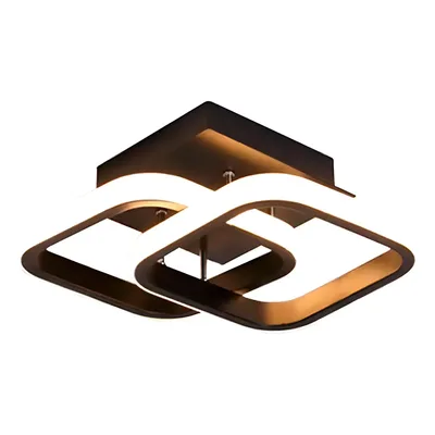 Lustre De Teto Led Cor Preto Piktik Para Banheiro 24x20x12,5cm -