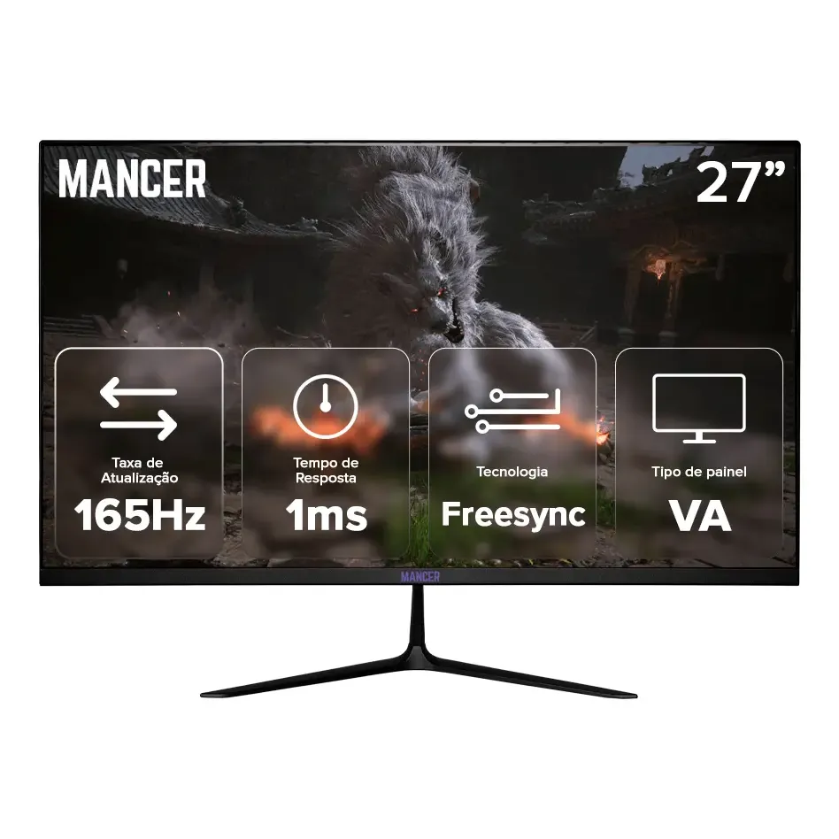 Monitor Gamer 165hz Mancer Horizon Z Pro 27 Pol 1ms Hdmi/dp Cor Preto