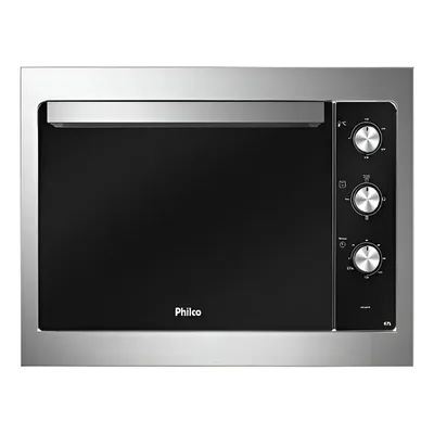 Forno Elétrico De Embutir Philco Pfe47e Esmaltado Dupla Resi Cor Aço escovado