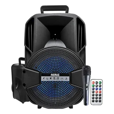 Caixa De Som 1000w Pmpo Mega Potente Microfone Cor Preto Heruz
