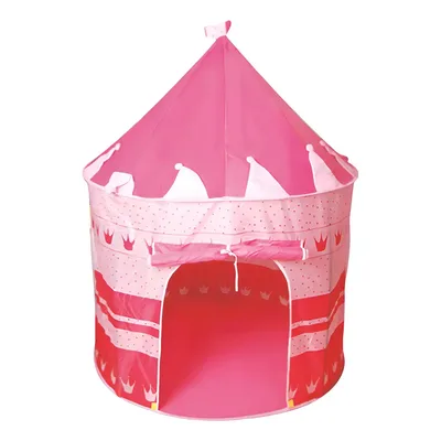 Barraca Infantil Toca Dobrável Castelo Menina Cabana Tenda Divertida Rosa Brinqway BW-068RS