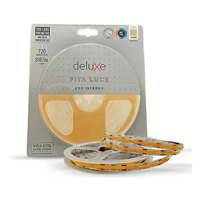 Fita Led Luce 8w 4000k Branco Neutro 5 Metros Ip20 320 Leds/m Cod: 192717089 Avant