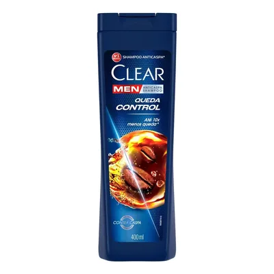 Clear shampoo anticaspa queda control masculino 400ml