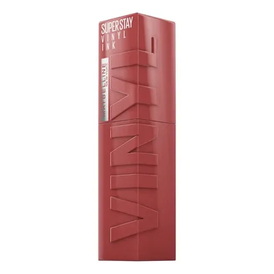 Batom Líquido Longa Duração com Efeito Gloss, Brilho Instantâneo e Acabamento Espelhado, com Fórmula Vegana e Conforto para os Lábios, Cor Peppy, Maybelline SuperStay Vinyl Ink, 4,2ml