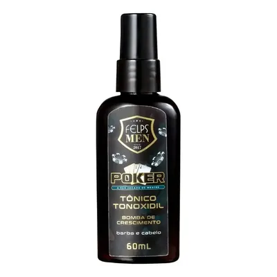 Tônico Tonoxidil Para Cabelo E Barba Poker Felps Men 60ml Fragrância Suave