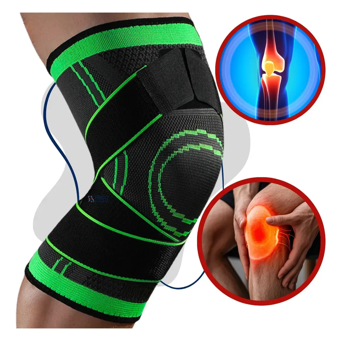 Joelheira Compressão Articulada Para Artrose E Osteoartrite Cor Preto Tamanho GG