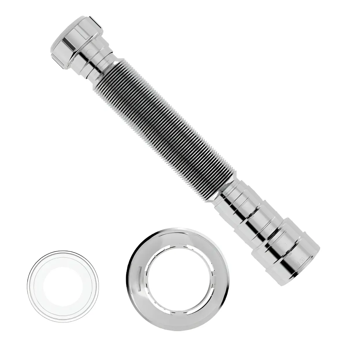 Sifão Tubo Extensivo Cromado Universal 70cm com Canopla Blukit