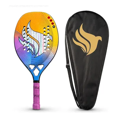 Raquete Beach Tennis Pichau Nazareth Beach, Carbono 12K, EVA 15, Leve 310g a 320g, Alto Controle e Equilíbrio