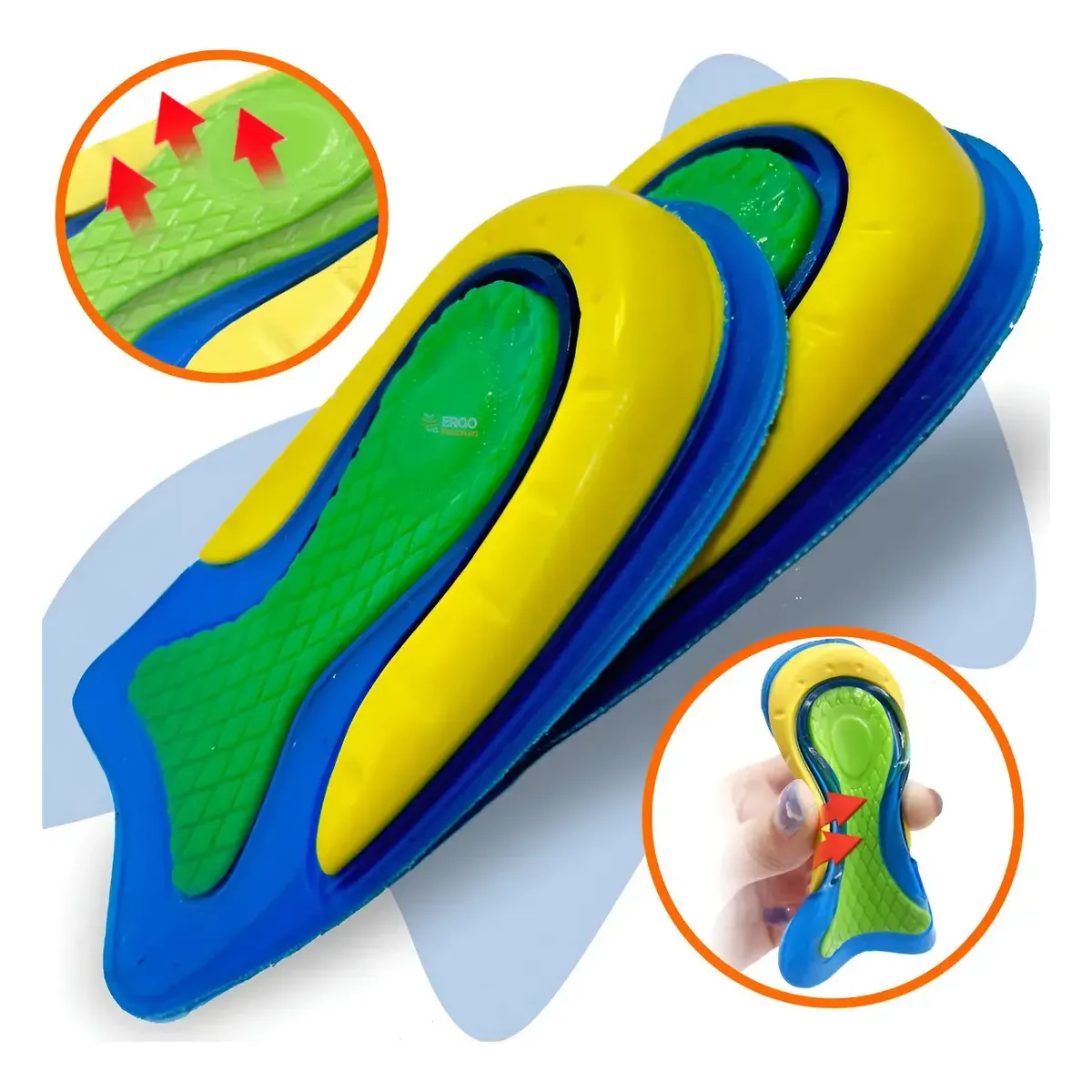 Palmilha Para Calcanhar Em Silicone P Esporão De Calcâneo Tamanho da palmilha 1Par 35a40