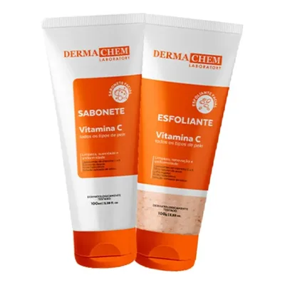 Kit Skin Care Limpeza Facial Vitamina C Sabonete Esfoliante