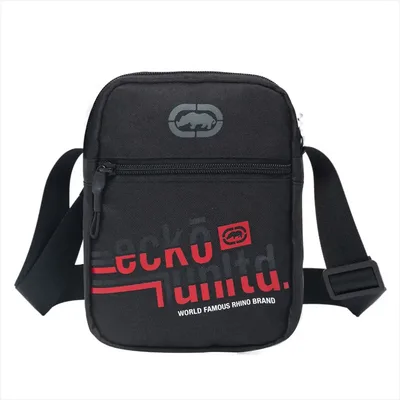 Shoulder Bag Ecko Transversal Preta de Poliéster com Bolso Interno