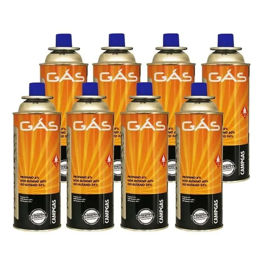 Kit 8 Cartuchos Gás Butano 227g Refil Fogareiro Maçarico Campgás Nautika