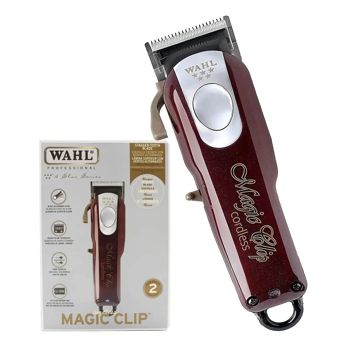 Wahl Cabelo Magic Clip Maquina de Corta Profissional Sem Fio Bivolt 5700 RPMa