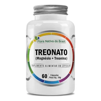 Magnésio Treonato Flora Nativa 60 Cáps Sem Glúten Lactose