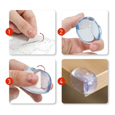 40 Protetor Quina Mesa Canto Móveis Silicone Transparente