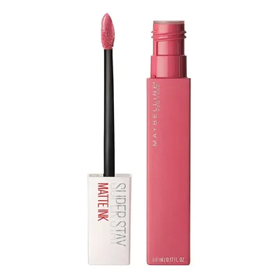 Batom Líquido Matte Longa Duração 16H Acabamento Matte Confortável Aplicador Preciso Cor 15 Lover Rosa Malva SuperStay Matte Ink Maybelline NY 5ml