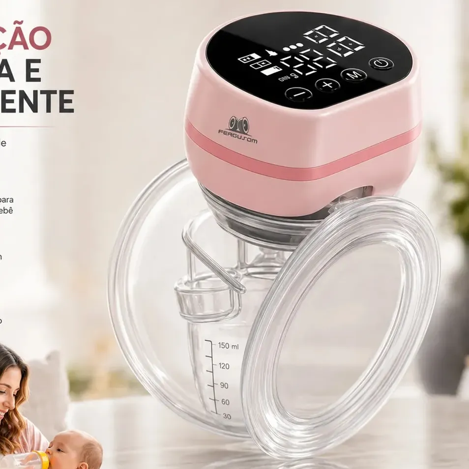 Bomba De Tirar Leite Materno Portátil Eletrica 24mm Sem BPA Não Precisa Segurar Ou Ficar Apertando Mãos Livres Amamentação Extratora Elétrica Sugador Bombinha Marca Fergusom