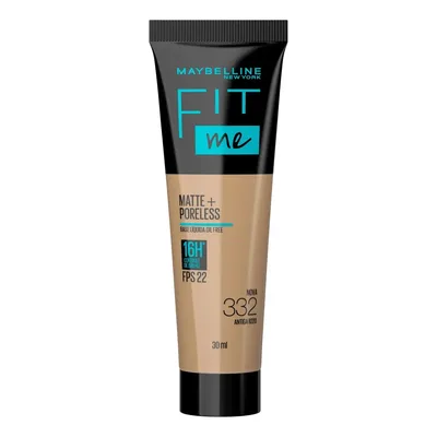 Base de maquiagem líquida Maybelline Fit Me Matte+ Poreless Fit Me FPS tom nova 332 antiga b22 - 30mL 30g