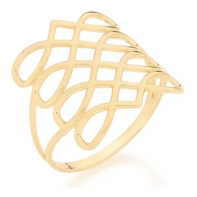 Anel Rommanel 512567 Vazado Folheado Ouro 18k Joia Original