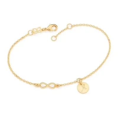 Pulseira Rommanel Pingente Infinito Medalha Letra 552004