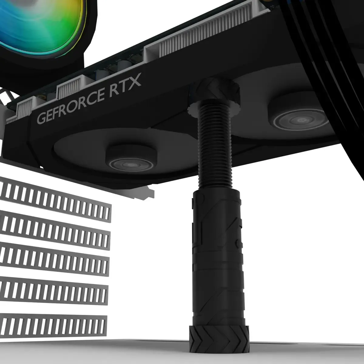 Suporte Vertical De Placa De Vídeo 8cm-12cm Diversas Cores Cor Preto