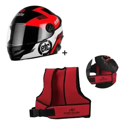 Kit Cinto Para Moto Infantil + Capacete Tamanho 54 Cores