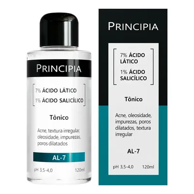 Tônico 7% Ácido Lático + 1% Ácido Salicílico Skincare Al - 7 Com 120ml Principia