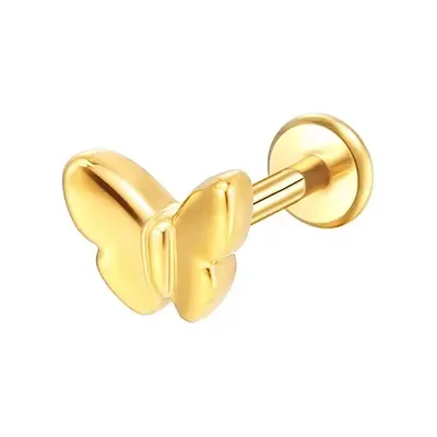 Piercing Helix Conch Tragus Aço Cirúrgico Pvd Borboleta