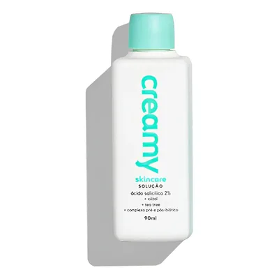 Creamy skincare ácido salicílico 90ml | tônico antioleosidade, rápida absorção, diminui o brilho excessivo, diminui os cravos | peles mistas, oleosas, noturno e diurno