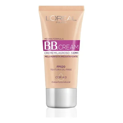 Bb Cream L'oréal Paris Creme Milagroso 5 Em 1 Fps 20 Médio Cor 4.0 30ml