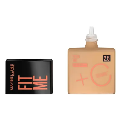 Base Líquida Protetor Solar FPS 50 com Vitamina C, Efeito Glow Natural, Controla Oleosidade e Uniformiza a Pele, Cor 2.5, Fit Me Fresh Tint Maybelline NY 30ml