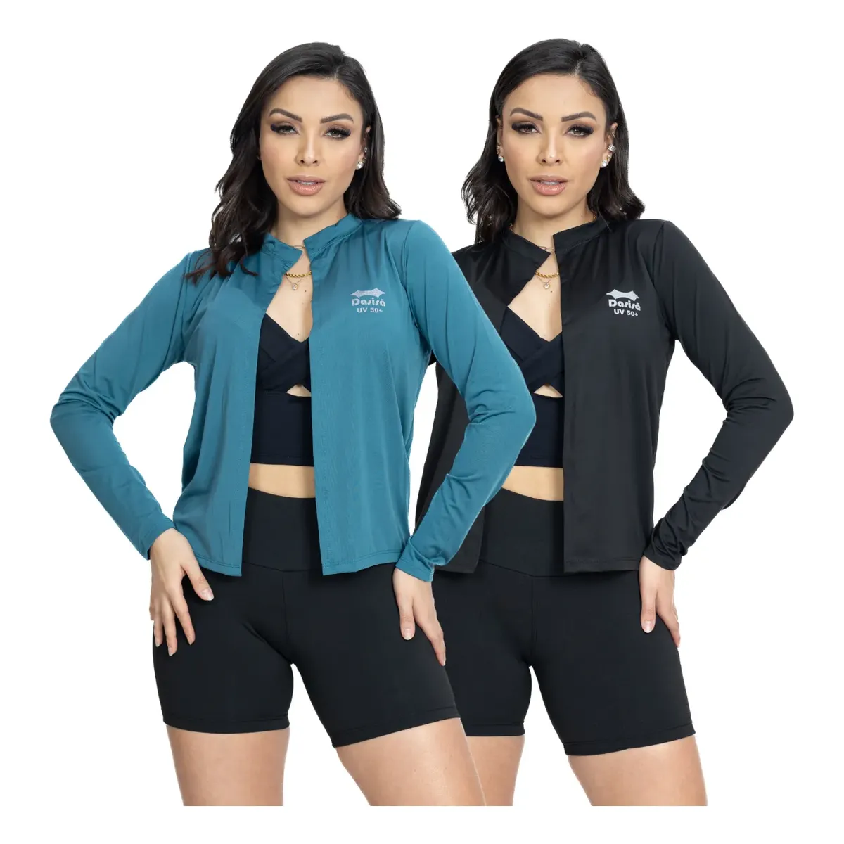 Kit 2 Casaquinho Praia Blusa Proteção Solar Uv 50+ Academia